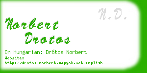 norbert drotos business card